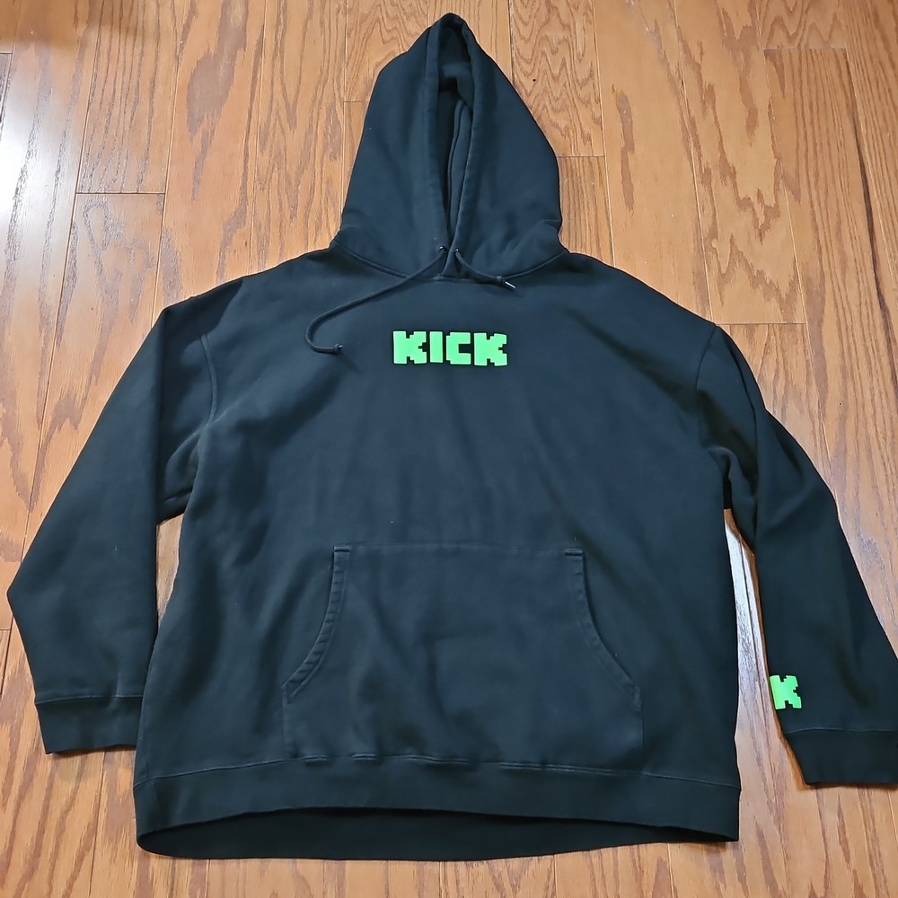 Kick Streaming Hoodie Men's Size‎ 3XL Black Green